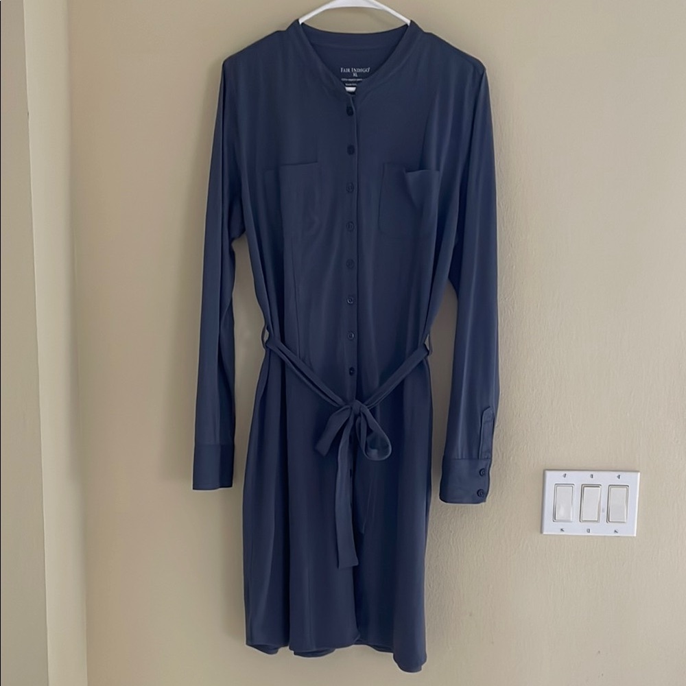 Fair Indigo Long Sleeve Navy Dress